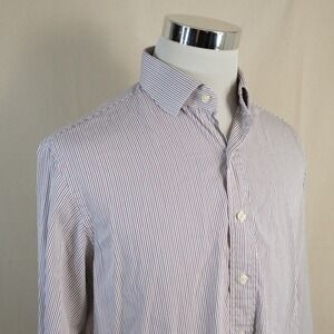 Polo Ralph Lauren 17 32/33 Regent Custom Fit Shirt Red White Blue Striped Mens